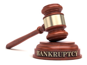 Bankruptcy gavel and hammer