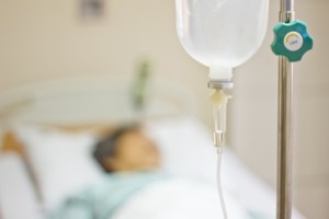 Man laying in hospital