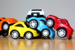 Toy car accident
